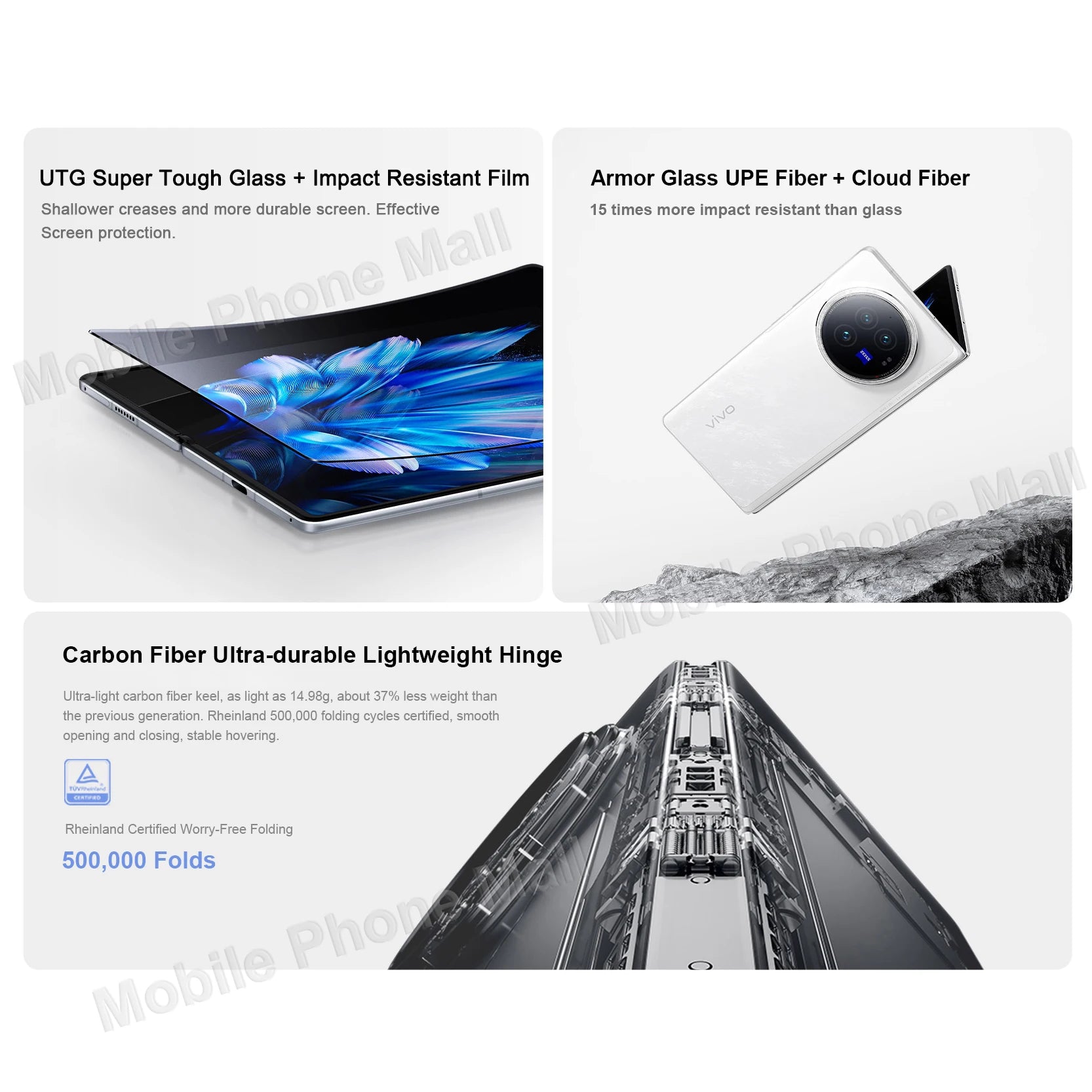 Original Vivo X Fold 3 5G Foldable Phone 8.03" 120Hz AMOLED Folded Screen Snapdragon 8 Gen 2 Camera 50MP NFC Smartphone