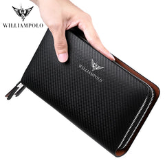 WILLIAMPOLO Men's Wallet Business Large Capacity Clutch Bag