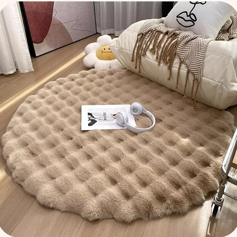 Nordic Round Carpets for Living Room Plush Floor Mat  Soft Area Rugs