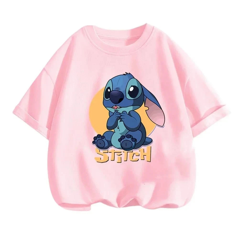 Boy Kids T Shirts Stitch Clothes Girl T-shirt Boys Trucksuit Children Sonic Short Sleeve Tops Summer Girls Top Clothing