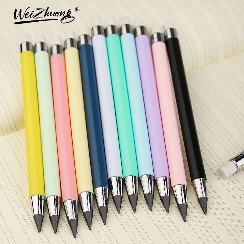 1/6/12 Pcs Eternal Pencil For Kids Art Sketch Writing Drawing Pen Tools No Ink Infinity Pencils Gift School Supplies Stationery