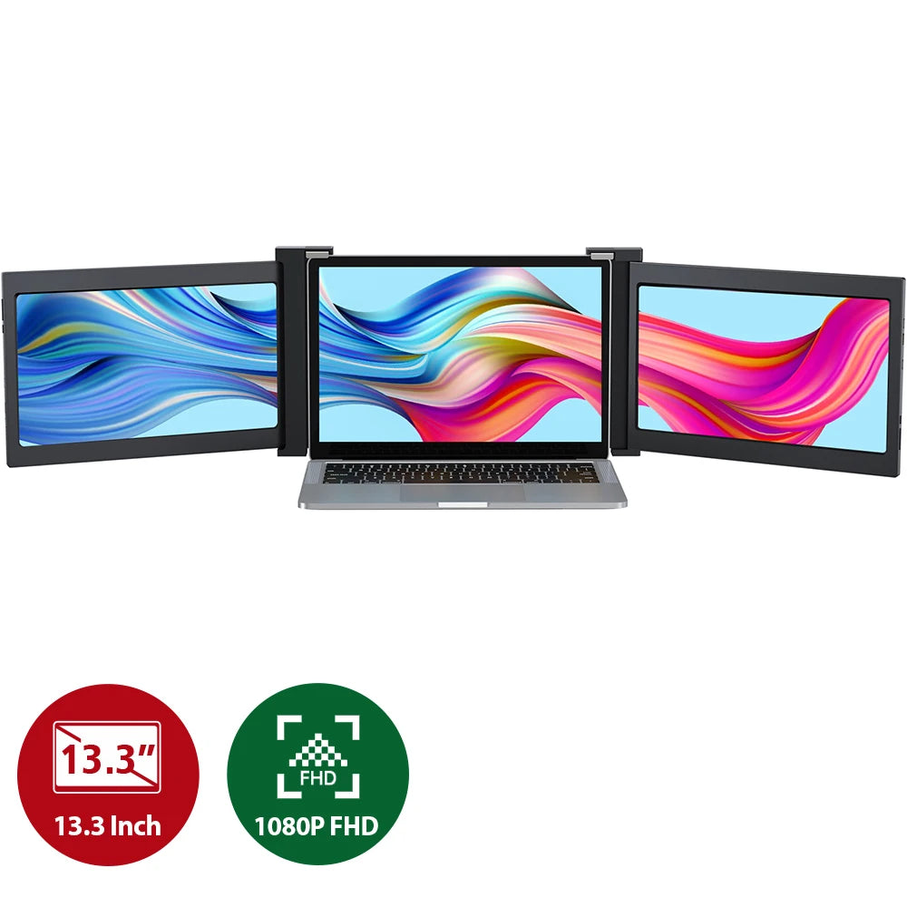 Portable Monitor For Laptop Full HD IPS 1080P Display Extender Dual Screen For 13"-16.5" Laptops