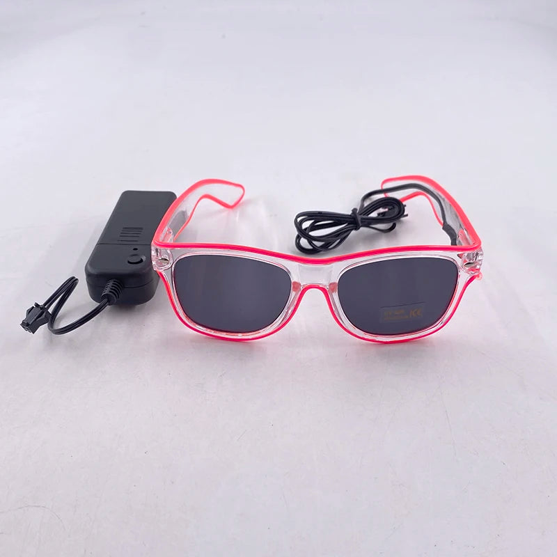 LED Glasses Glow Sunglasses EL Wire Neon Glasses Glow in The Dark Party Supplies