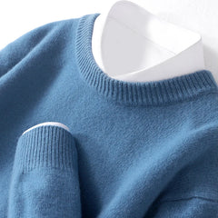 Autumn and Winter Men's 100% Pure Sheep O-Neck Sweater