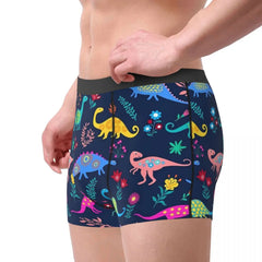 Cute Dinosaur Print Underwear Colorful Animal Pouch Hot Boxer Shorts Printed Boxer Brief Funny Males Panties Plus Size