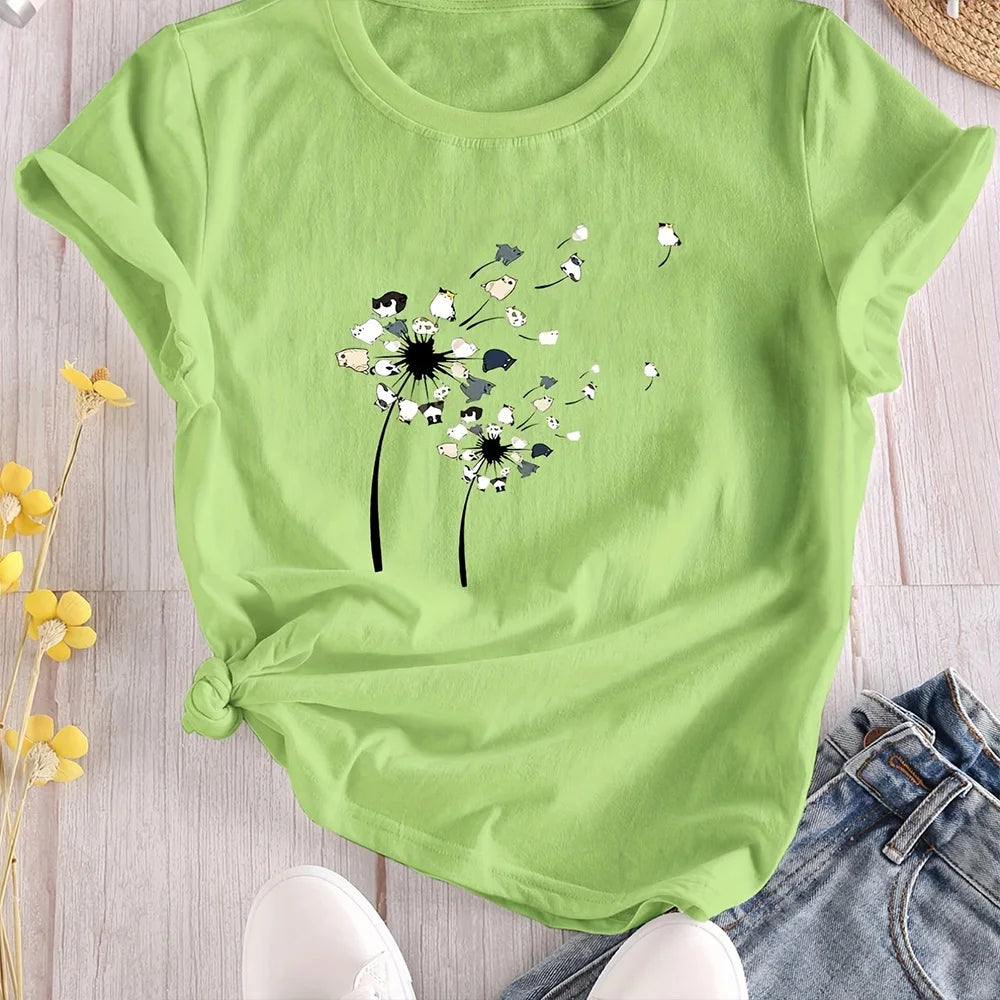 Women's Color Block T-shirt Summer Fashion Short sleeved Top