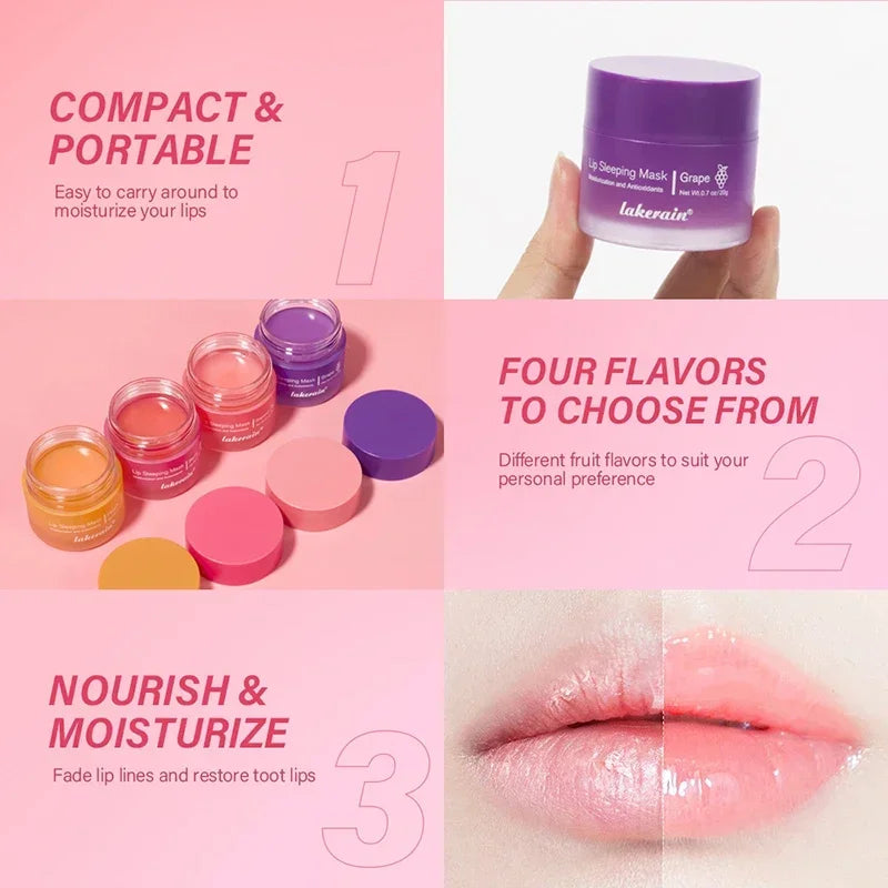 Lip Sleep Mask Maintenance Lip Balm Night Sleep Hydrated Anti Cracking Pink Lips Whitening Cream Nourish Protect Lip Skin Care