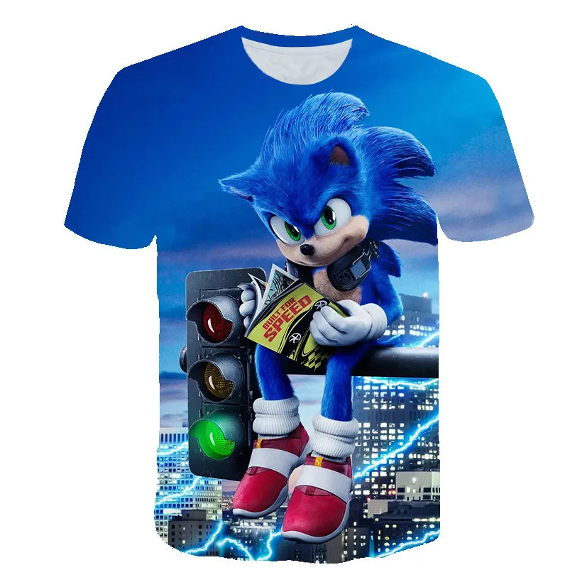 Boys Sonic T-Shirt Kids TShirts Baby Boys Casual Short Sleeves Print T-shirt For Boy Summer Children Tee Shirts Tops