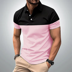 Men's summer short sleeved polo shirt business casual 3D striped T-shirt