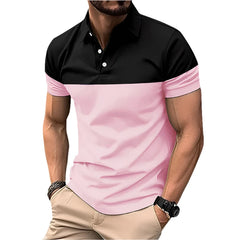 Men's summer short sleeved polo shirt business casual 3D striped T-shirt