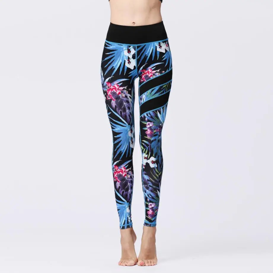 Cloud Hide Flower Printing Yoga Set Gym Outfits Sportswear Women Fitness Tracksuit Bra Top High Waist Leggings Pants Sports Suit