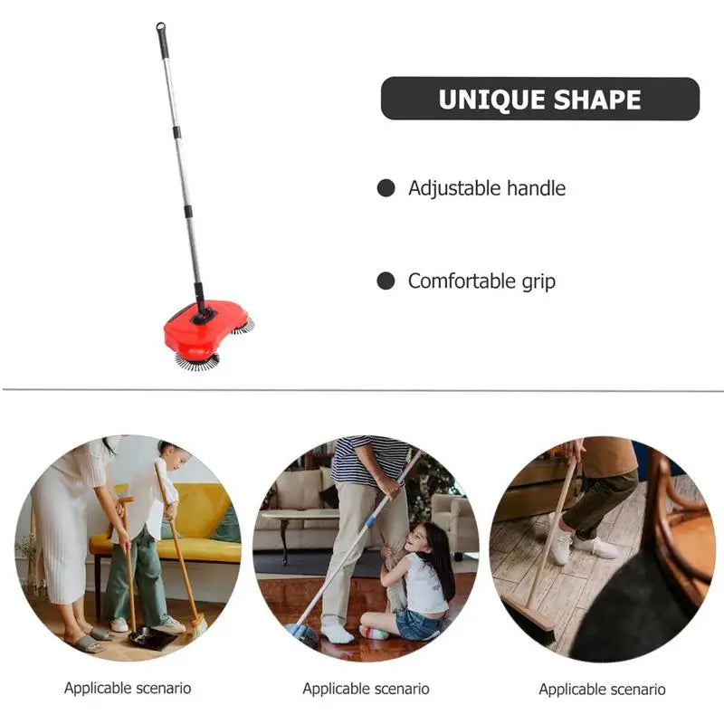 Hand Sweeping Machine Non Electric Vacuum Broom Floor Cleaning Tool