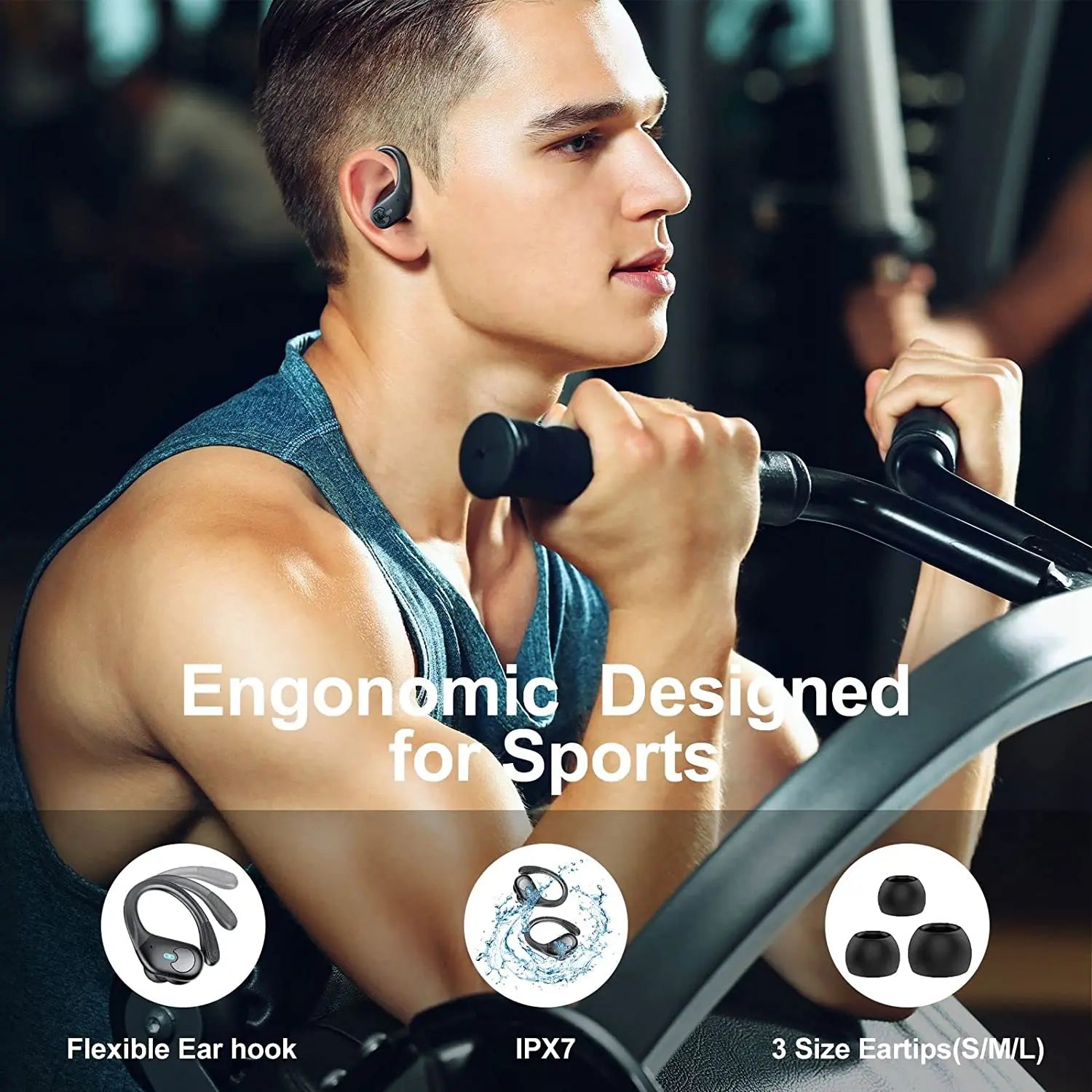 Earphones TWS Bluetooth 5.3 Wireless Sports Headphones