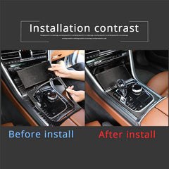 car central control gear panel frame soft carbon fiber interior accessories LHD