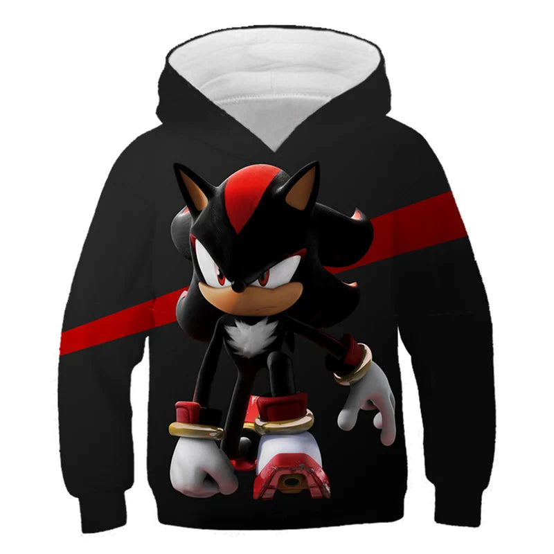 Japanese anime Sonic children's boy cartoon hoodie sweatshirt  3D printed cartoon boy and girl hoodie sweatshirt