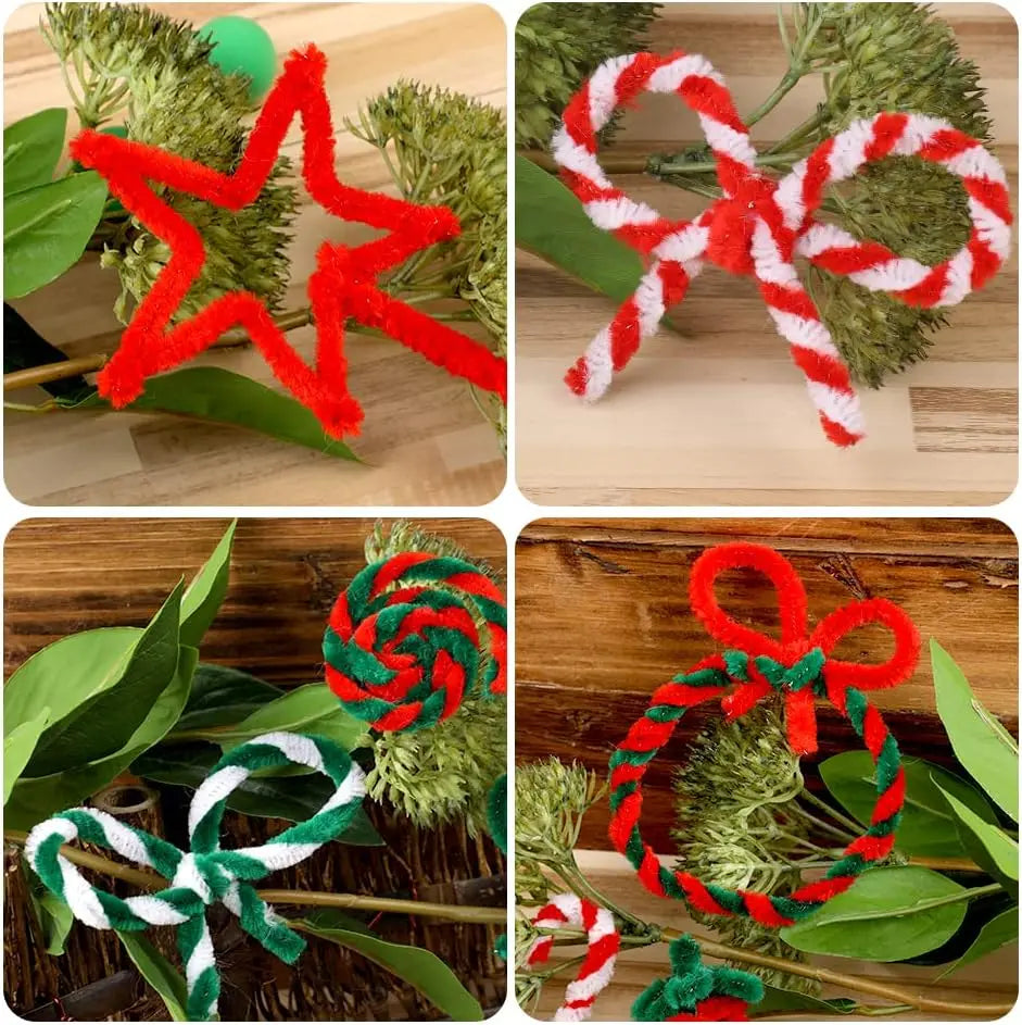 Christmas Pipe Cleaner Craft Kit DIY Creative Crafts Christmas Decoration Supplies for Indoor and Outdoor Decoration