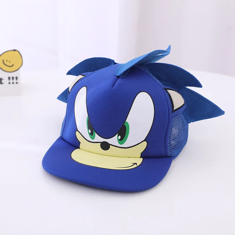 Children's Hat Sonic Baseball Cap Spring and Autumn New Cartoon Flat Brim Hat for Boys and Girls