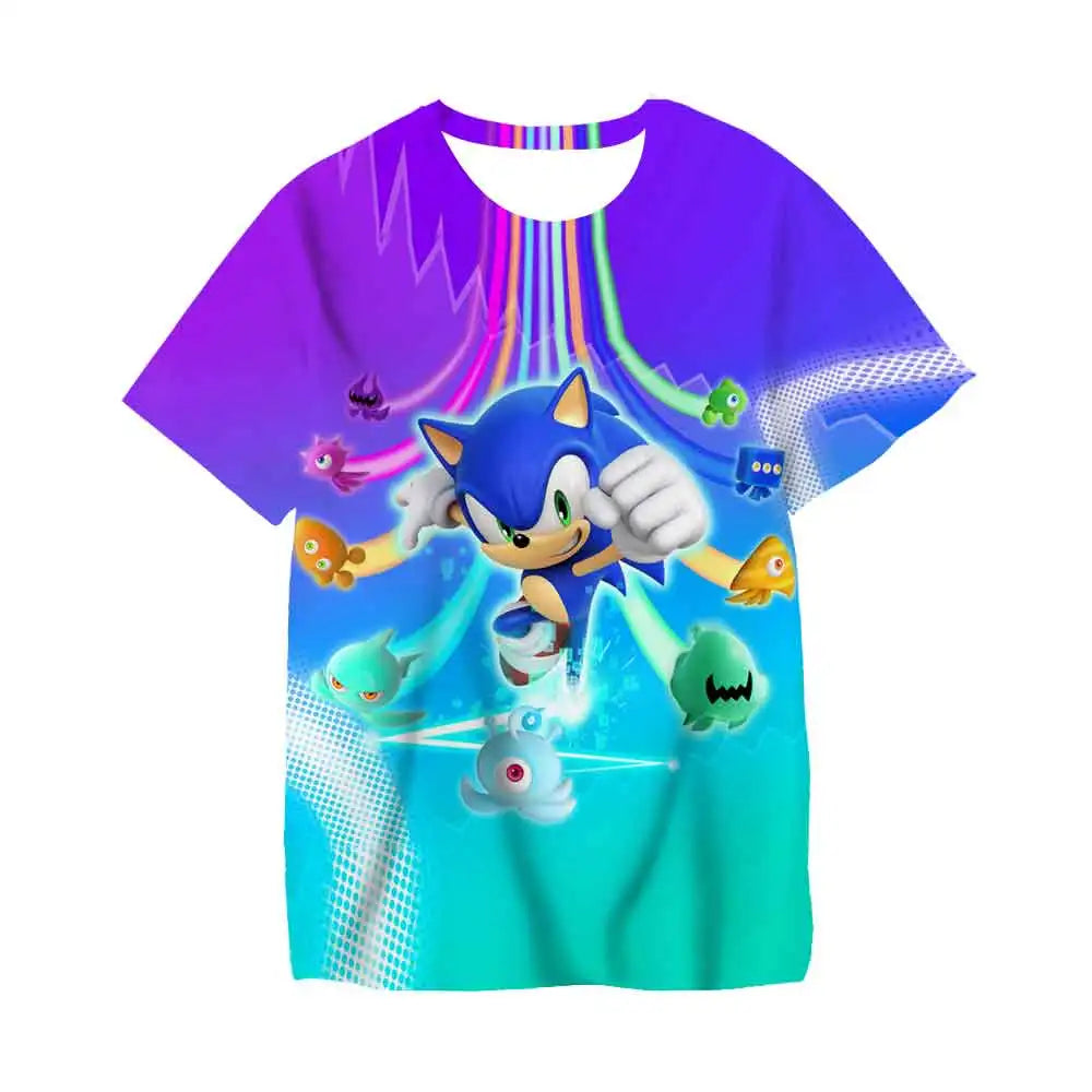 Boys Sonic T-Shirt Kids TShirts Baby Boys Casual Short Sleeves Print T-shirt For Boy Summer Children Tee Shirts Tops