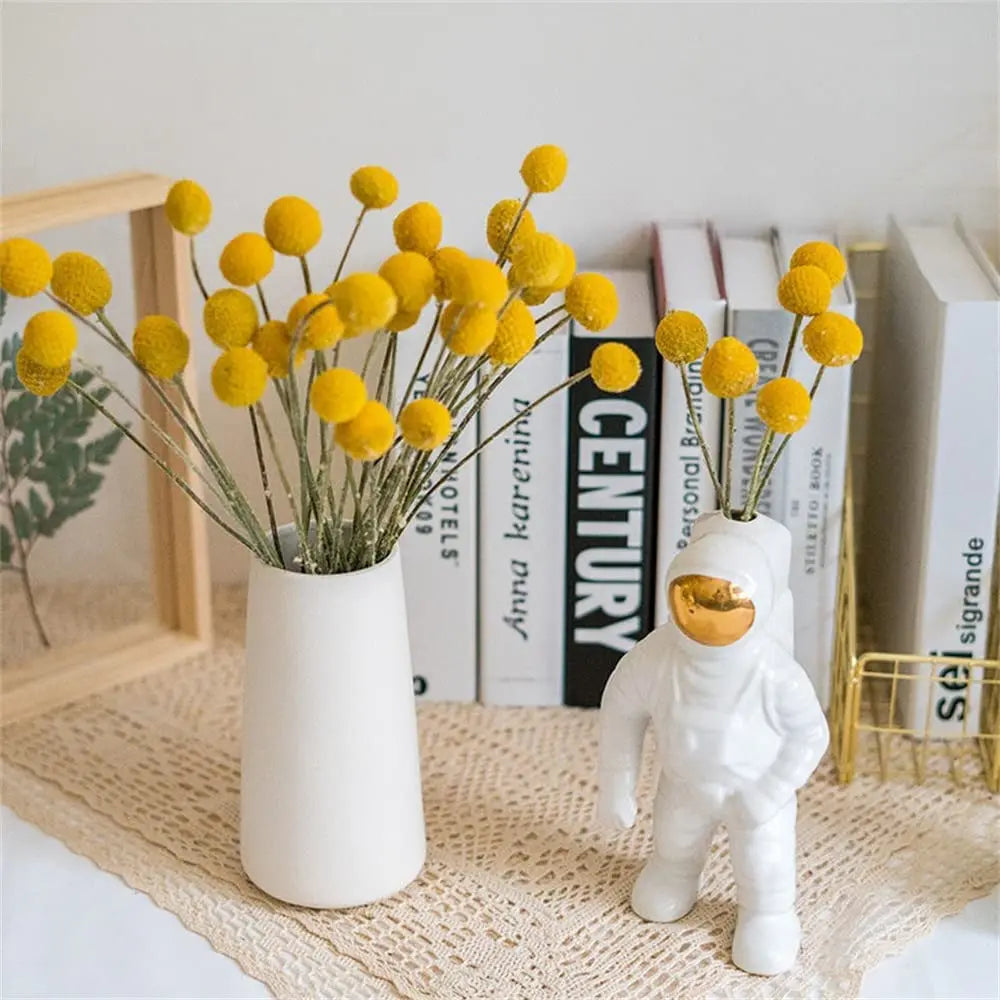 Artificial Dried Craspedia Flowers Fake Dried Billy Button Balls Flowers for Home Office