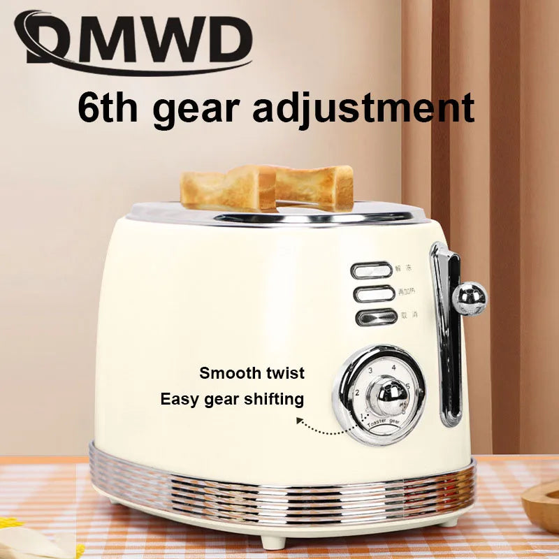 DWMD Household Electric Toaster Stainless Steel Bread Maker