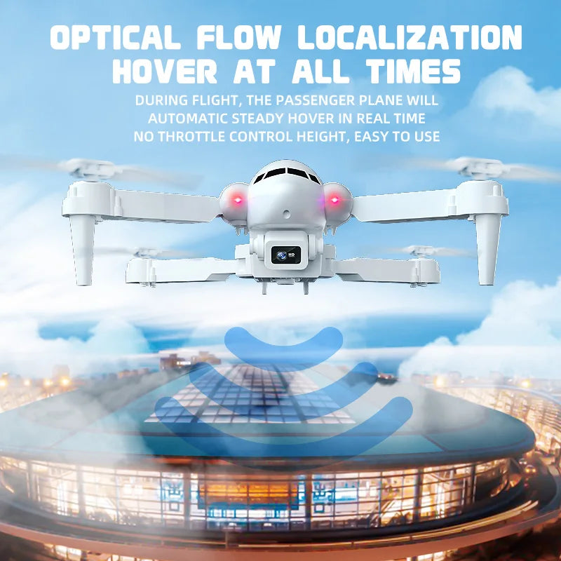 Remote Control Aerial Passenger Aircraft Drone 4K Dual Camera Folding Mini RC Plane Quadcopter Helicopter