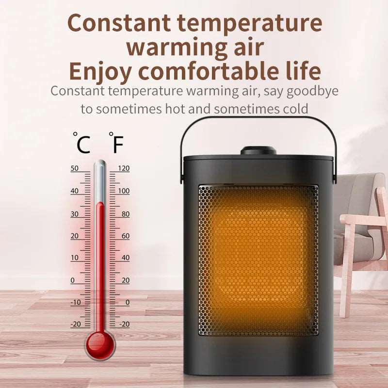 1500W PTC Ceramic Heater Bedroom Office Small Table Electric Heater Silent No light Air Circulation Heating Fan