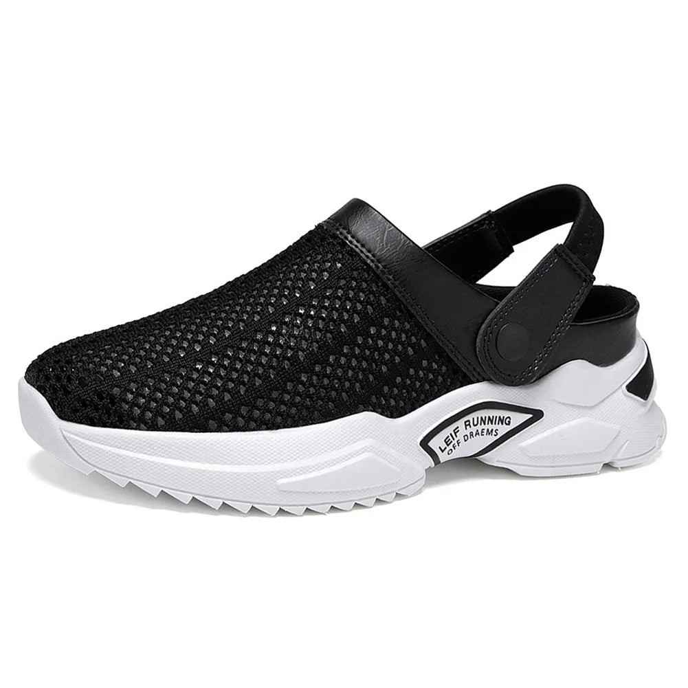 Mens Beach Sandals Arch Support Walking Shoes Breathable Mesh Garden Shoes for Beach Indoor Outdoor