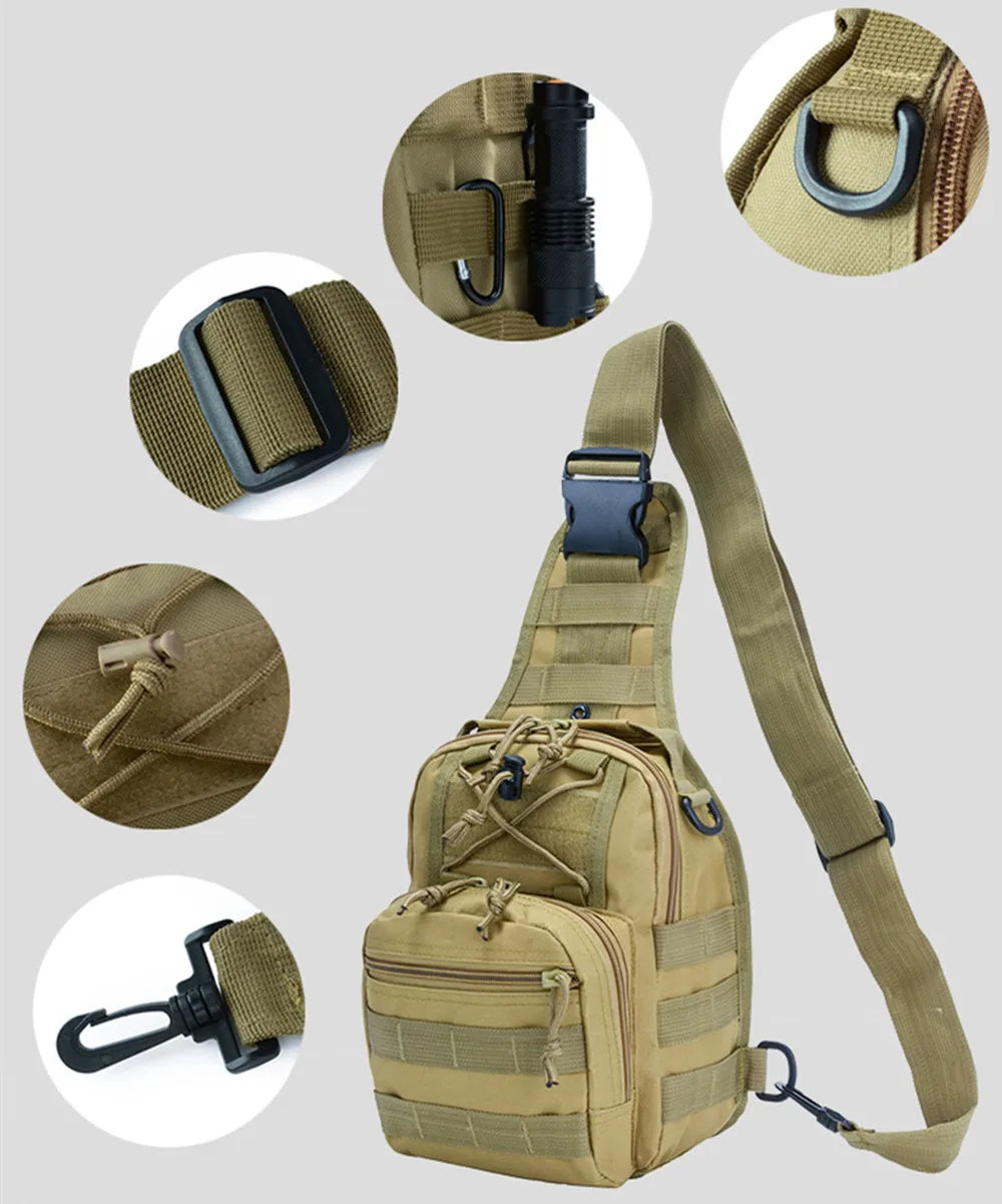 Men's Tactical Chest Bag Hiking Trekking Sports Climbing Backpack Camping Hunting Daypack Fishing Outdoor Military Shoulder Bags