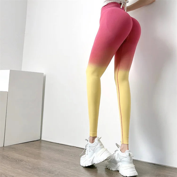 Women Seamless Leggings Gradient Yoga Fitness Leggings