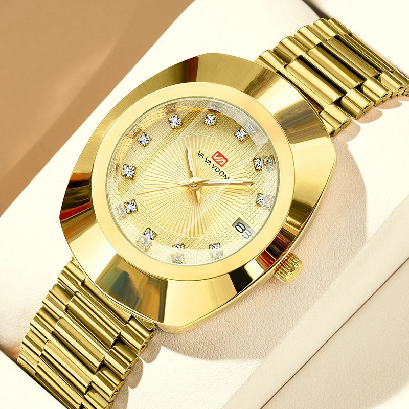 Gold Men Wrist Watches For Male Clock Top Brand Luxury Golden Fashion Men Quartz Watches