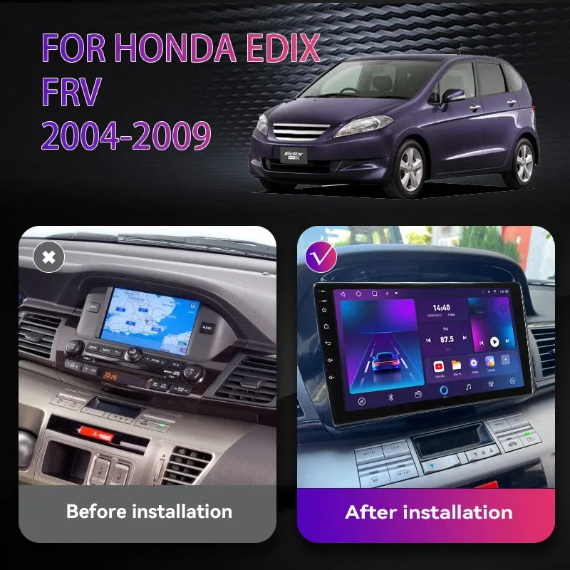Android 13 Car Radio For Honda Edix FRV 2004 2005 2006 2007 2008 2009 Multimedia Video Player Navigaion GPS 2 Din DVD Head Unit
