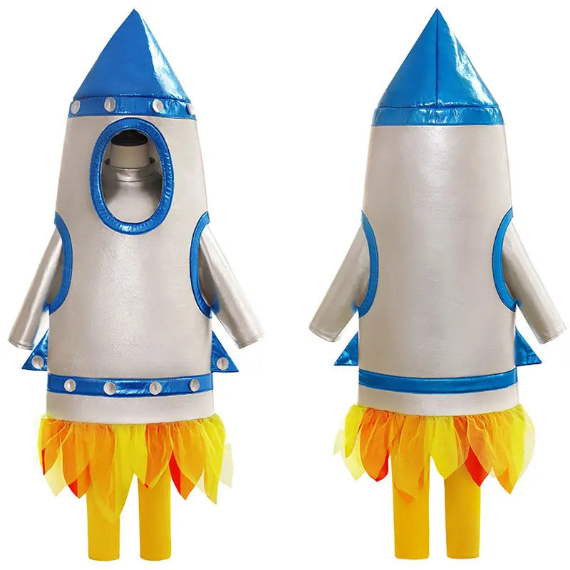 Umorden Unisex Kids Children Boys Girls Rocket Rocketship Costume Spaceship Space Shuttle Cosplay Sponge Suit