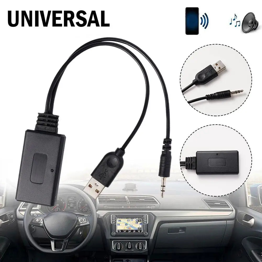 Universal Car Wireless Bluetooth-compatible Receiver USB 3.5Mm Aux Media Bluetooth 5.0 Music Player Audio Cable Adapter For BMW