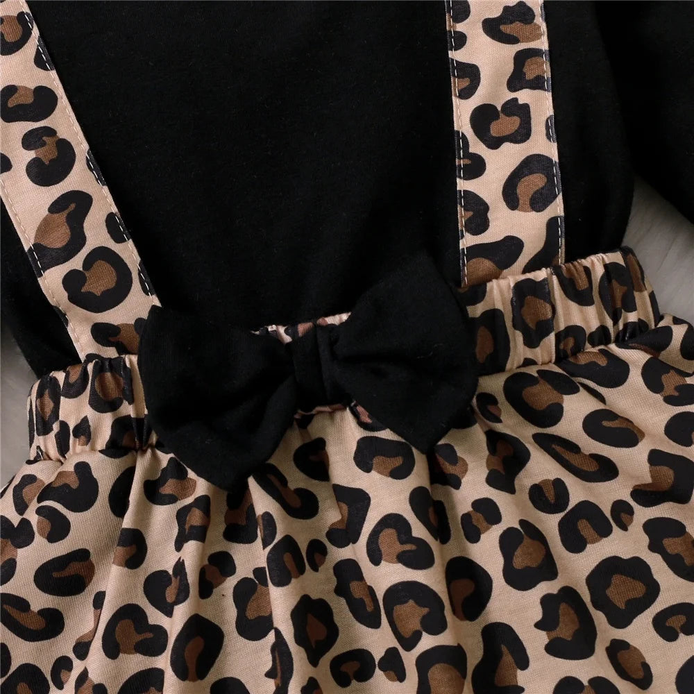 Months Newborn Baby Girl Romper Dress Long Sleeve Leopard Dresses