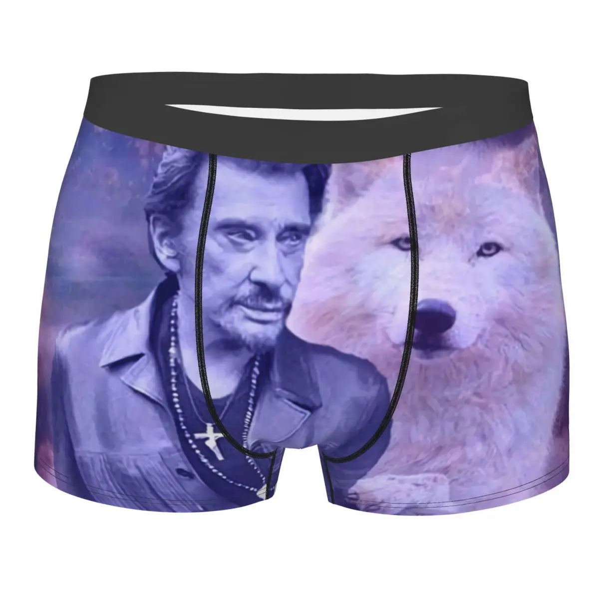 Custom Male Fashion Johnny Hallyday Underwear French Singer Rock Music Boxer Briefs Soft Shorts Panties Underpants