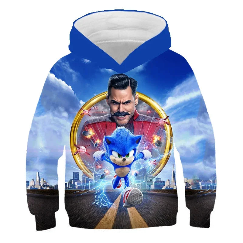 Children's Clothes Sonic Hoodie For Kids Boys and Girls 3D Printing Sweatshirt Loose Long Sleeve Spring Autumn Sonic Pullover