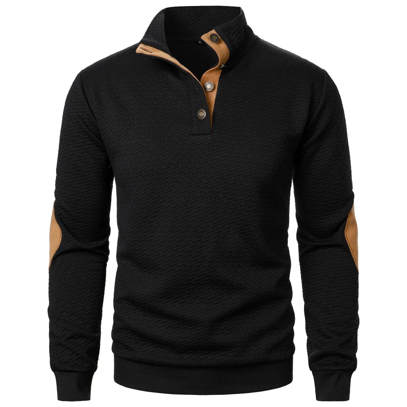 Sweatshirt Men Outdoor Casual Buttoned Stand Collar Pullover