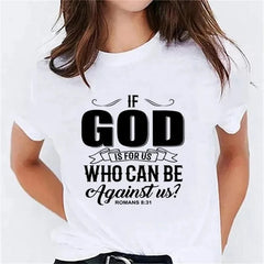 T Shirt Women Fashion Jesus Faith God Religious Graphic Tee Shirt Casual Short Sleeve Tops