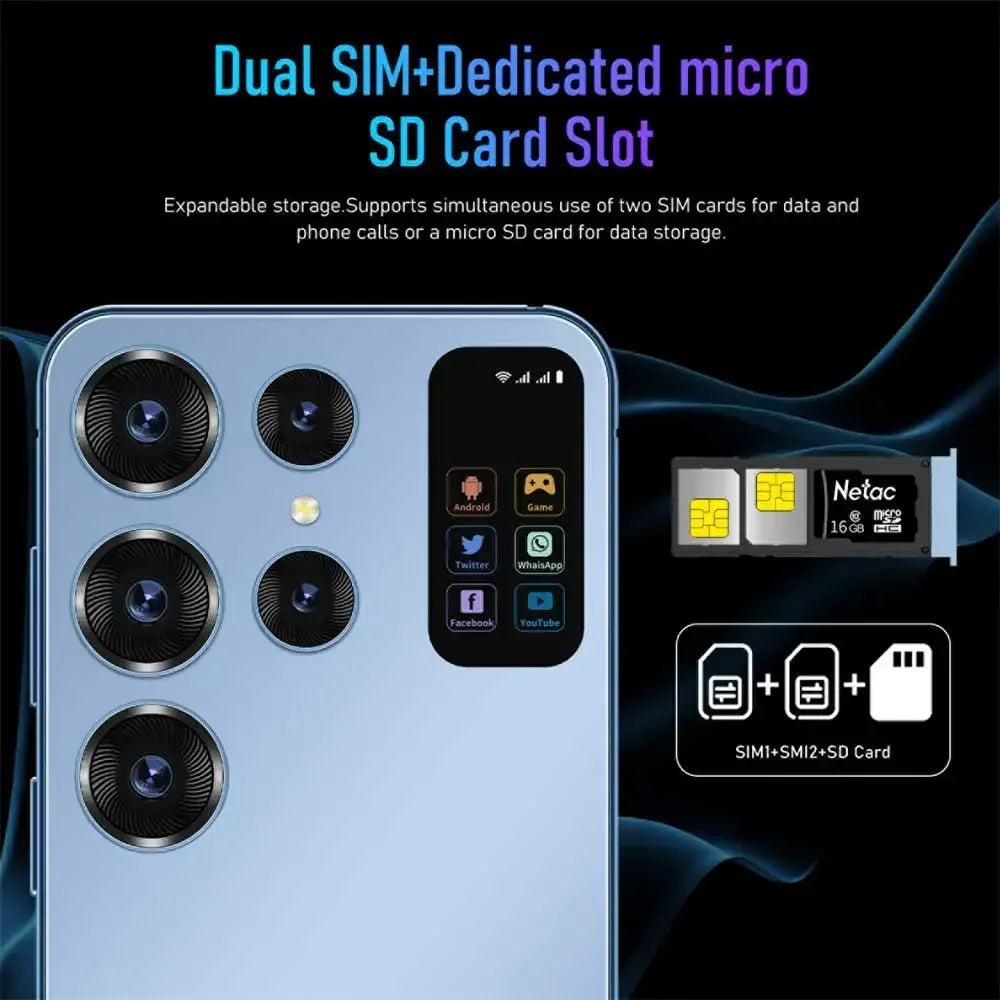 S24 Ultra Smartphone Original 5G 7.0in HD 16G+1TB Cell Phone Dual SIM Mobile Phones 7000mAh Cellphones Unlocked Android