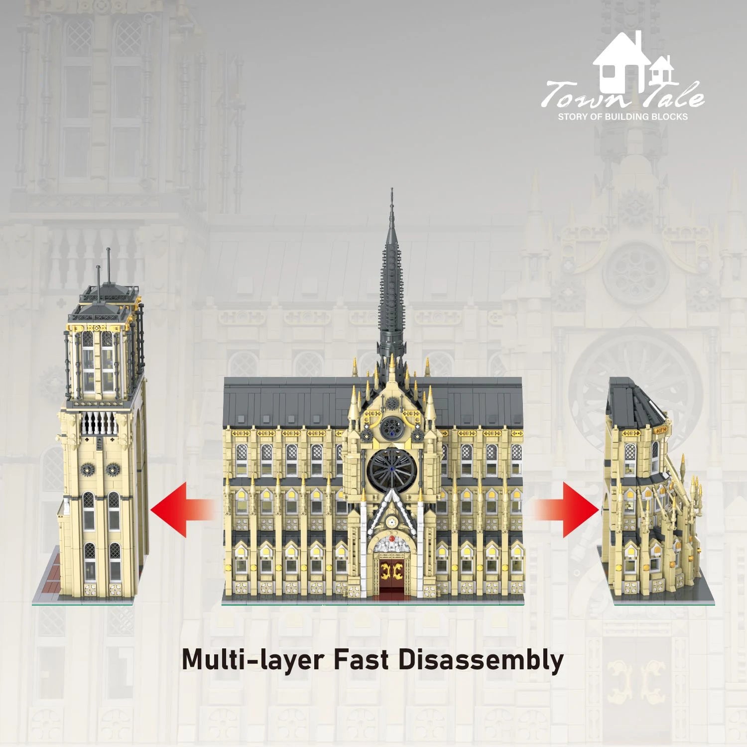 Notre Dame de Paris Building Blocks World Classic Architectural Model MOC Bricks Kits Difficult Assembly Toy