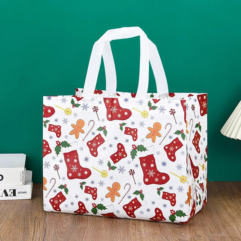 Merry Christmas Gifts Bags Santa Elk Non-woven Candy Gift Packaging Tote Bag Xmas New Year Party Decor Noel Shopping Pouch