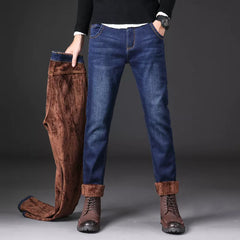 Winter Men's Warm Jeans