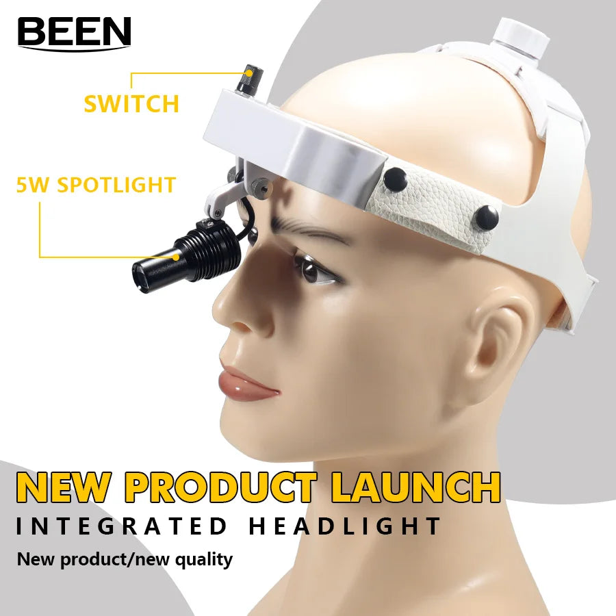 Dental Head mounted Headlights, Headband Oral Lighting Fixtures. Surgical Lamp. Built In Battery LED Spotlight Headlights