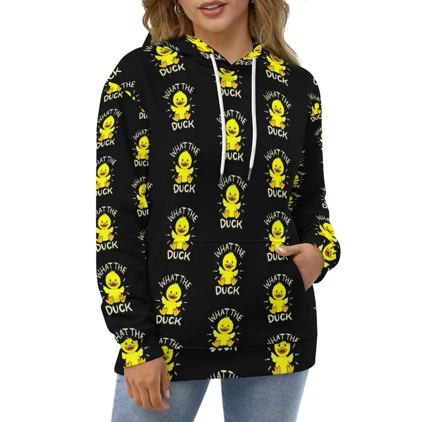 Rubber Ducks Print Hoodies Long-Sleeve Kawaii Animal Aesthetic Casual Hoodie