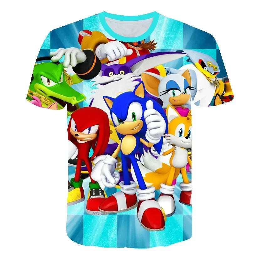 Sonic Tshirt Kids Clothing Boys Cartoon Game Super Sonic Boys Clothes children T-shirt Summer Clothes For Girls