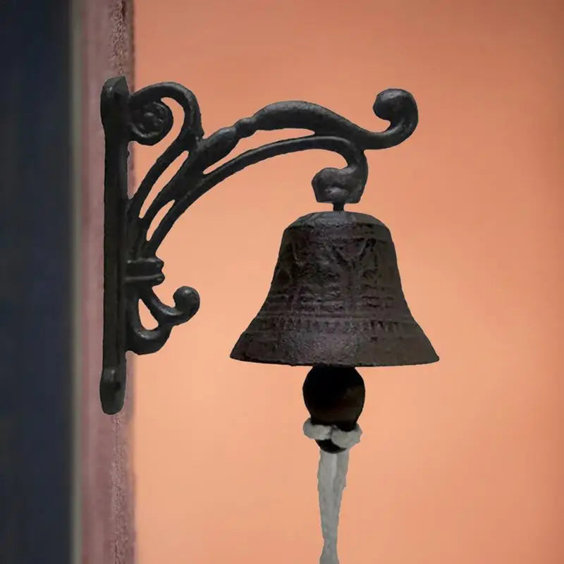 Retro Garden Rustic Bell Vintage Large Cast Iron Wall Mounted Metal Door Bell for Farm House