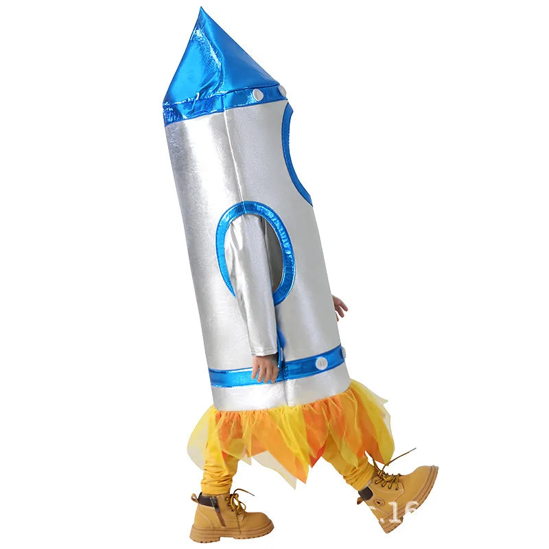 Umorden Unisex Kids Children Boys Girls Rocket Rocketship Costume Spaceship Space Shuttle Cosplay Sponge Suit