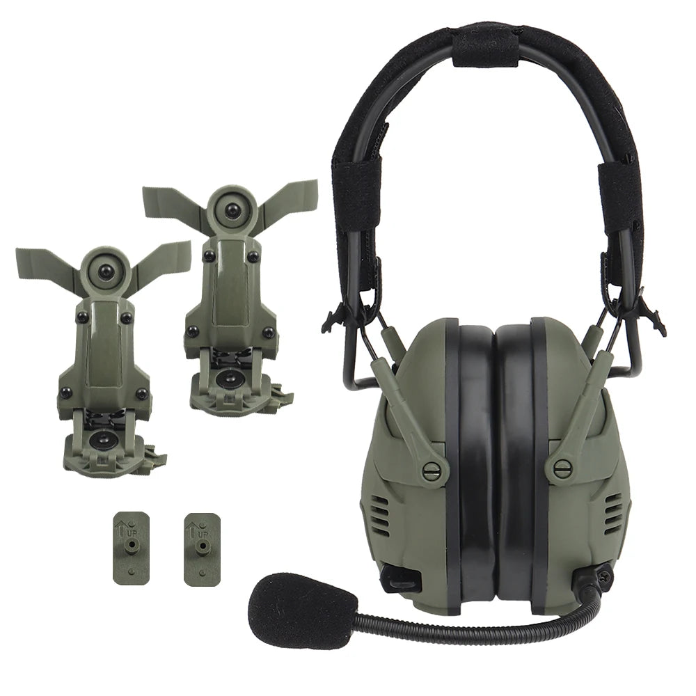 Helmet Wearable Quick Release Dual Purpose Sound Pickup & Noise Reduction Tactical Bluetooth Headset/hunting Shooting Earmuffs