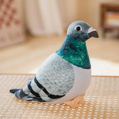 Realistic Pigeon Plush Toys Soft Lifelike Grey Hill White Pigeons Birds Stuffed Animals Toy