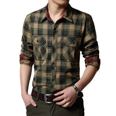 Spring Autumn New Vintage Military Men Cotton Shirt Long Sleeve